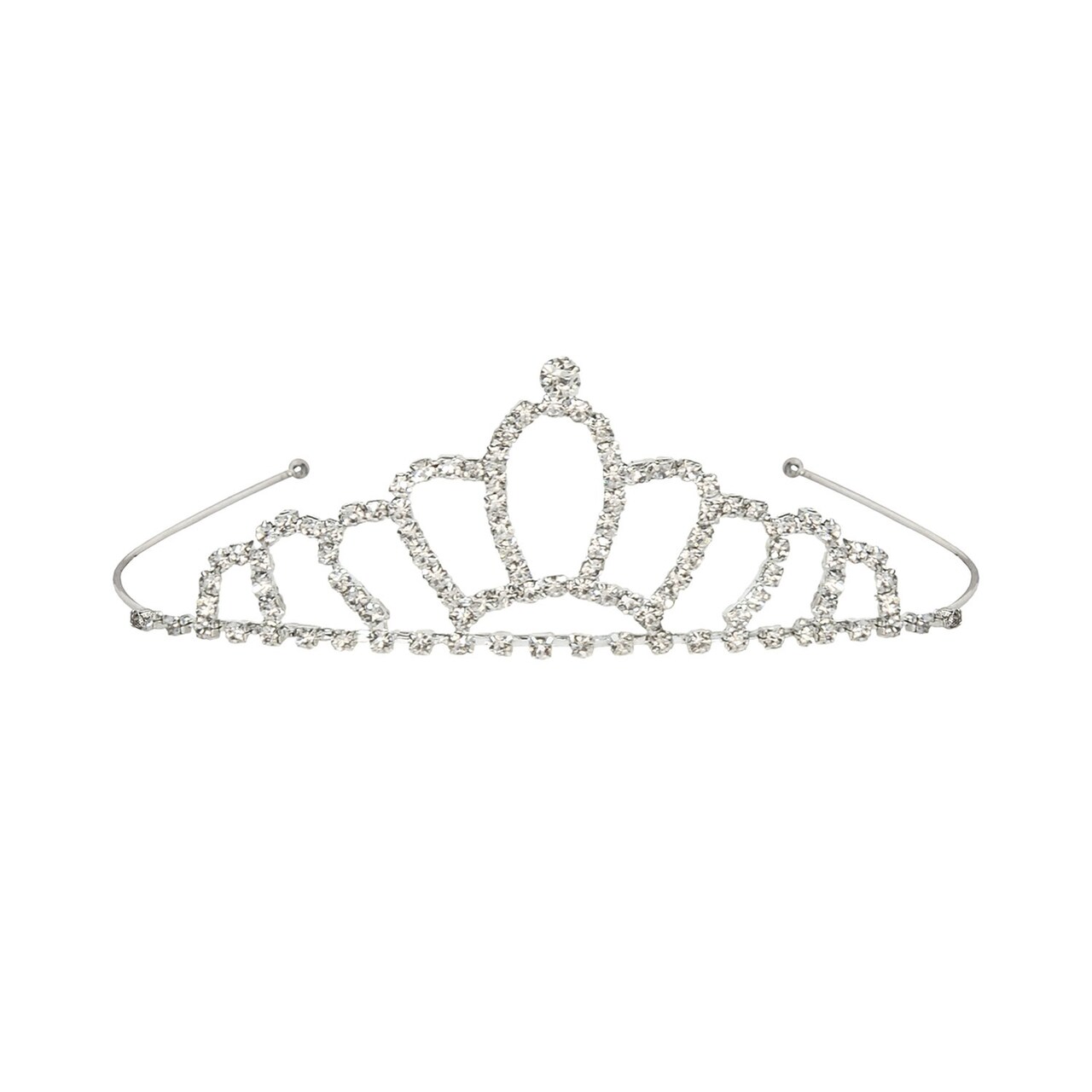 Beistle Pack of 6 Silver Rhinestone Royalty Adult Princess Tiaras
